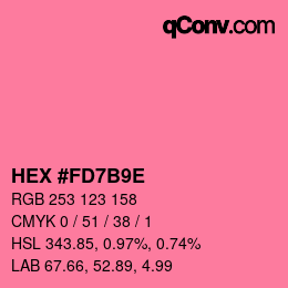 颜色代码: HEX #FD7B9E | qconv.com