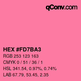 カラーコード: HEX #FD7BA3 | qconv.com
