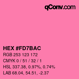 カラーコード: HEX #FD7BAC | qconv.com