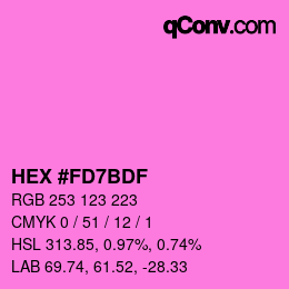 カラーコード: HEX #FD7BDF | qconv.com