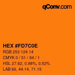 Color code: HEX #FD7C0E | qconv.com