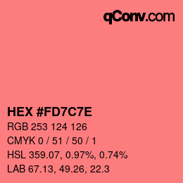Color code: HEX #FD7C7E | qconv.com