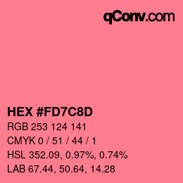 カラーコード: HEX #FD7C8D | qconv.com