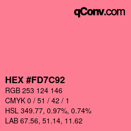 カラーコード: HEX #FD7C92 | qconv.com