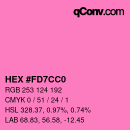 カラーコード: HEX #FD7CC0 | qconv.com