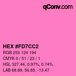 颜色代码: HEX #FD7CC2 | qconv.com