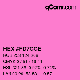 カラーコード: HEX #FD7CCE | qconv.com