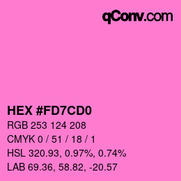 カラーコード: HEX #FD7CD0 | qconv.com