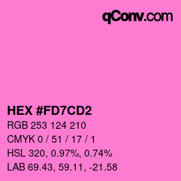 カラーコード: HEX #FD7CD2 | qconv.com