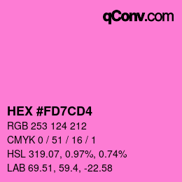 颜色代码: HEX #FD7CD4 | qconv.com