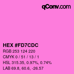 カラーコード: HEX #FD7CDC | qconv.com