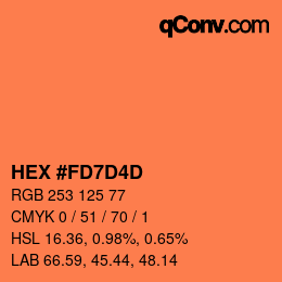 カラーコード: HEX #FD7D4D | qconv.com