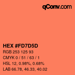 カラーコード: HEX #FD7D5D | qconv.com