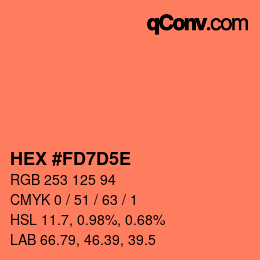 Color code: HEX #FD7D5E | qconv.com