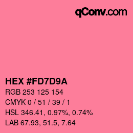 カラーコード: HEX #FD7D9A | qconv.com