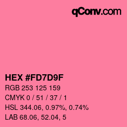 カラーコード: HEX #FD7D9F | qconv.com