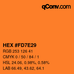 カラーコード: HEX #FD7E29 | qconv.com