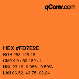 Color code: HEX #FD7E2E | qconv.com