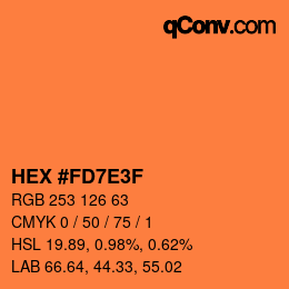 Color code: HEX #FD7E3F | qconv.com
