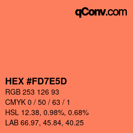 Color code: HEX #FD7E5D | qconv.com