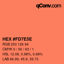 Color code: HEX #FD7E5E | qconv.com