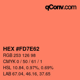 カラーコード: HEX #FD7E62 | qconv.com