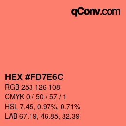 Color code: HEX #FD7E6C | qconv.com