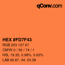 カラーコード: HEX #FD7F43 | qconv.com