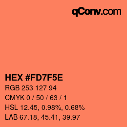 Color code: HEX #FD7F5E | qconv.com