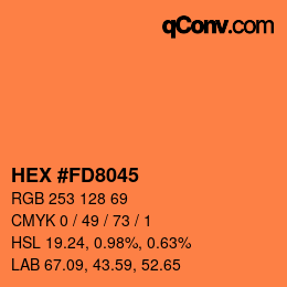 颜色代码: HEX #FD8045 | qconv.com