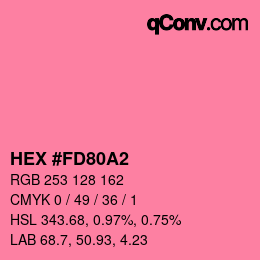 颜色代码: HEX #FD80A2 | qconv.com