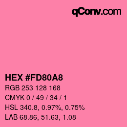 カラーコード: HEX #FD80A8 | qconv.com
