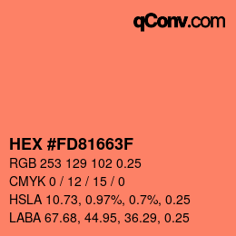 カラーコード: HEX #FD81663F | qconv.com