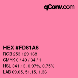 Code couleur: HEX #FD81A8 | qconv.com