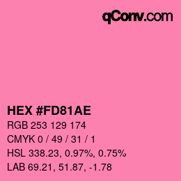 カラーコード: HEX #FD81AE | qconv.com