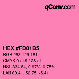 カラーコード: HEX #FD81B5 | qconv.com