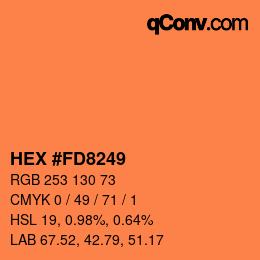 カラーコード: HEX #FD8249 | qconv.com