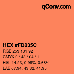 カラーコード: HEX #FD835C | qconv.com