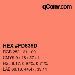 Color code: HEX #FD836D | qconv.com