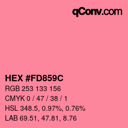 Color code: HEX #FD859C | qconv.com