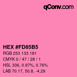 カラーコード: HEX #FD85B5 | qconv.com