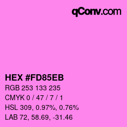 Color code: HEX #FD85EB | qconv.com