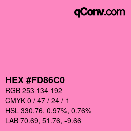Color code: HEX #FD86C0 | qconv.com