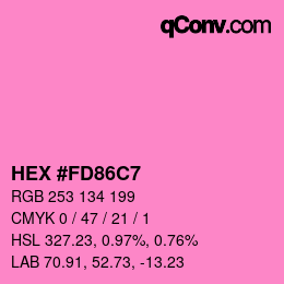 Color code: HEX #FD86C7 | qconv.com
