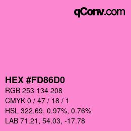 Color code: HEX #FD86D0 | qconv.com