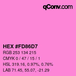 Color code: HEX #FD86D7 | qconv.com