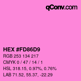 Color code: HEX #FD86D9 | qconv.com