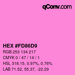 Color code: HEX #FD86D9 | qconv.com