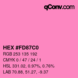 Color code: HEX #FD87C0 | qconv.com