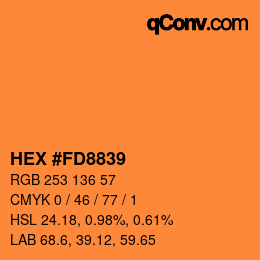Color code: HEX #FD8839 | qconv.com